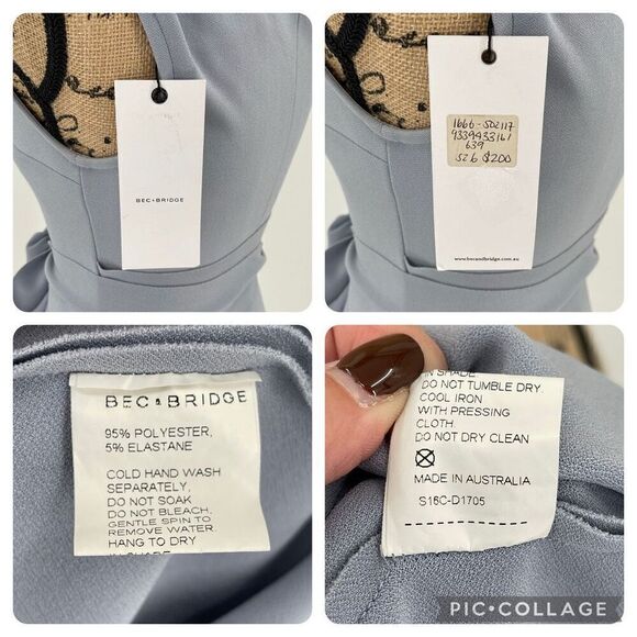 Bec & Bridge Winkworth Asymmetrical One Shoulder Bodycon Mini Dress Blue Women 2 - Picture 8 of 9